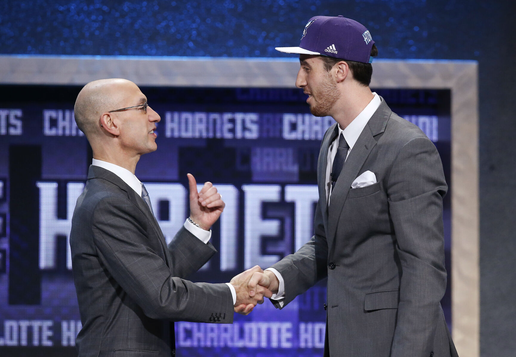 Frank Kaminsky, Adam Silver - NBA draft
